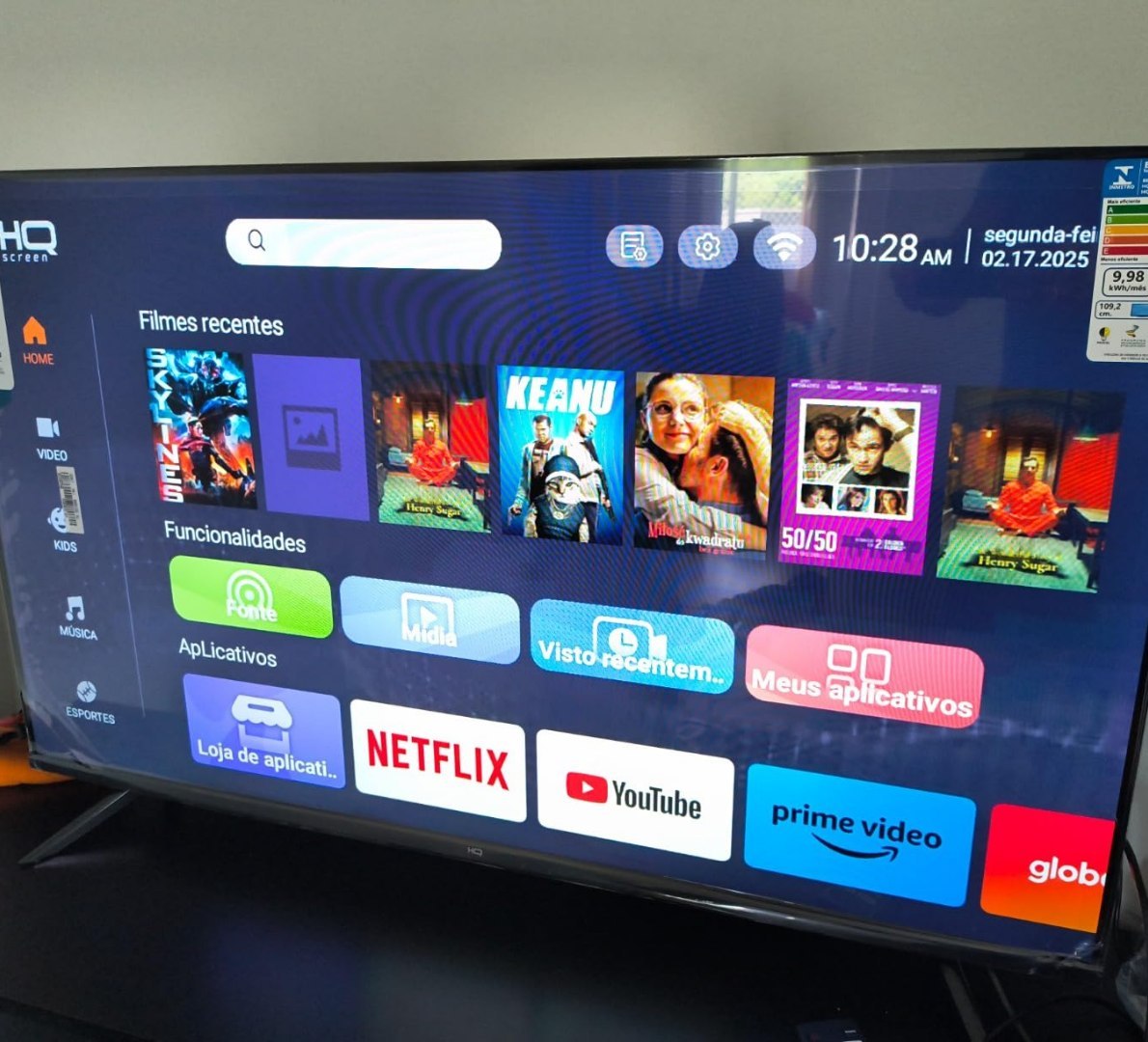 📺 Smart TV HQ 43" Full HD tela sem bordas Android 12