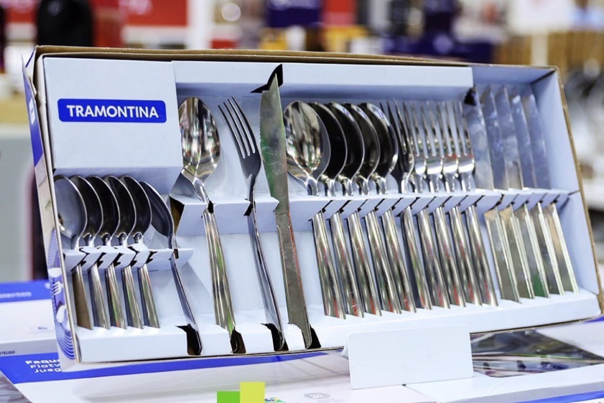 🍴 Jogo Talheres Faqueiro Búzios Aço Inox 24 Peças Tramontina