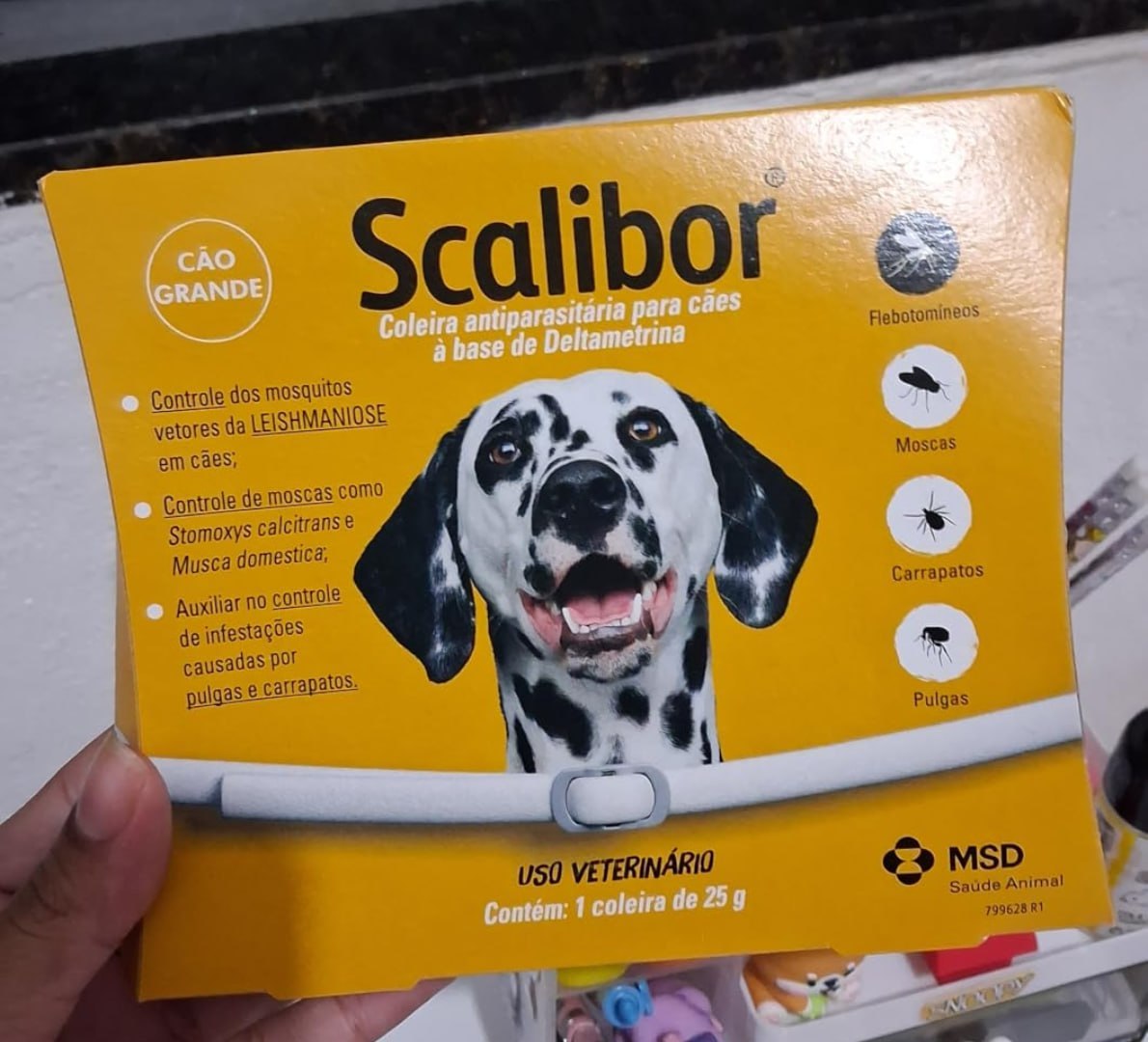 🐕 Coleira Scalibor-Antiparasitária - Cães porte médio 48cm