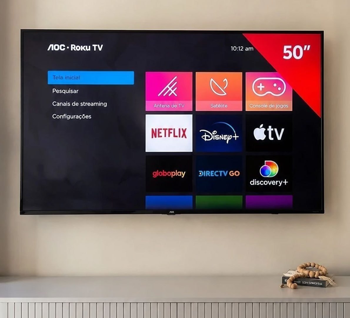 📺 Smart TV 50" Aoc Roku 4K Série 6125-50U6125/78G