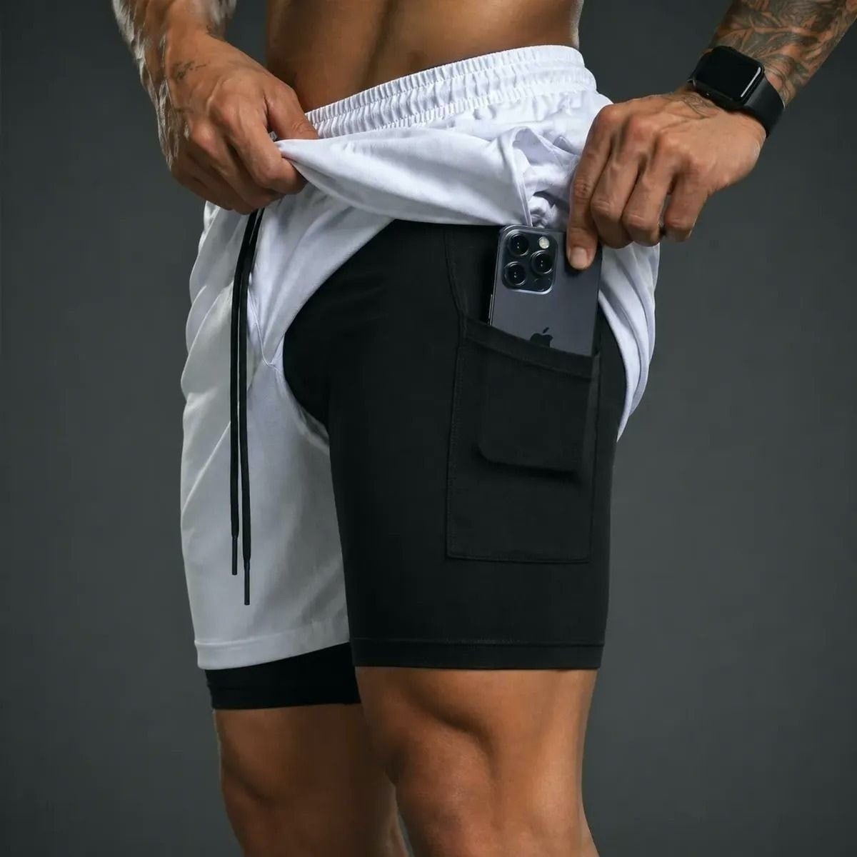 🩳 Kit 4 Shorts 2 Em 1 Duplo Dryfit