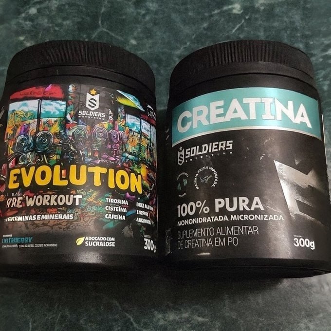💪 Kit: Creatina 300g + Pré-treino Evolution 300g Soldiers Nutrition (3 Sabores)