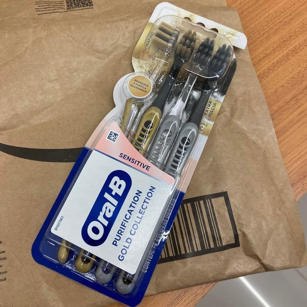 🪥 Escova de Dente Oral-B Sensitive Purification Coleção Gold - 4 unidades