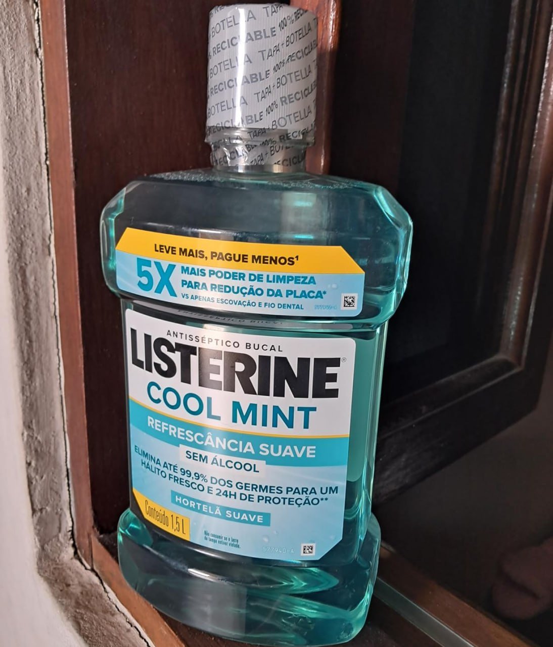 🦷 Listerine Cool Mint Enxaguante Bucal Sem Álcool 1,5L