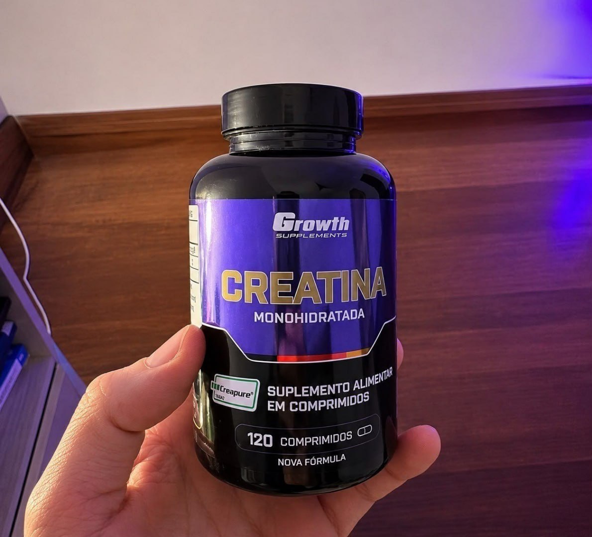 ✅ Creatina Creapure 120 Cáps Growth Supplements