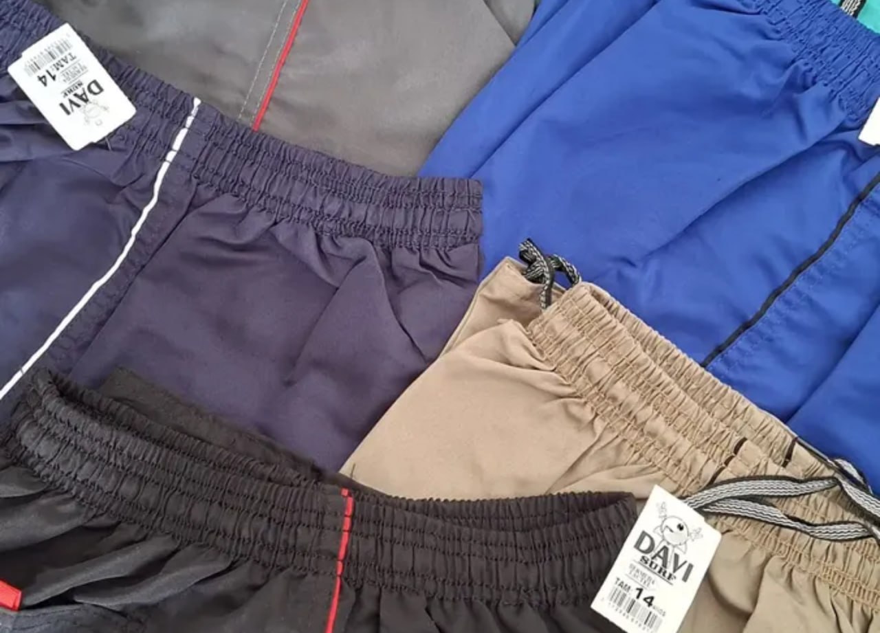 🩳 Kit 7 Bermudas Tactel Infantil E Juvenil em cores