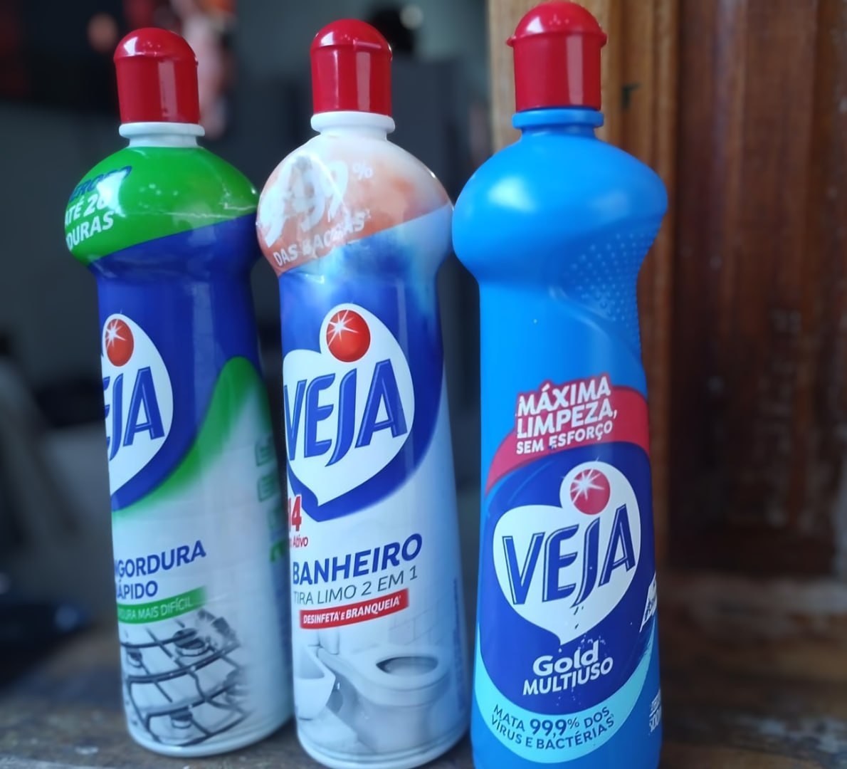 🫧 Kit Veja Limpadores: Multiuso Original 500ml + Cozinha Desengordurante Limão 500ml + Tira Li...