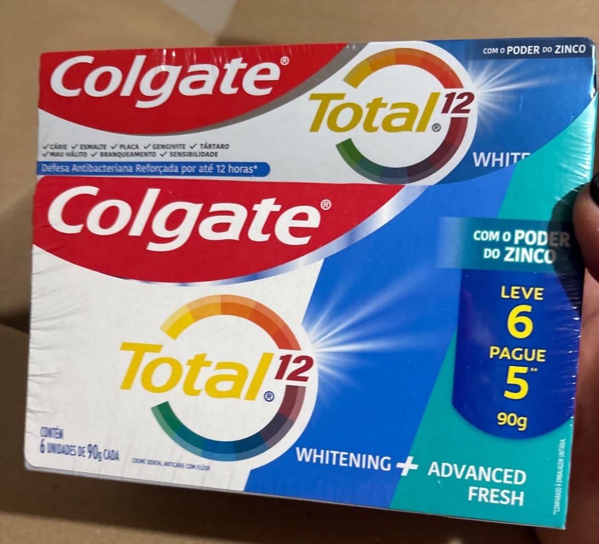 🦷 Colgate Creme Dental Total Whitening & Advanced Fresh - 6 unidades de 90g