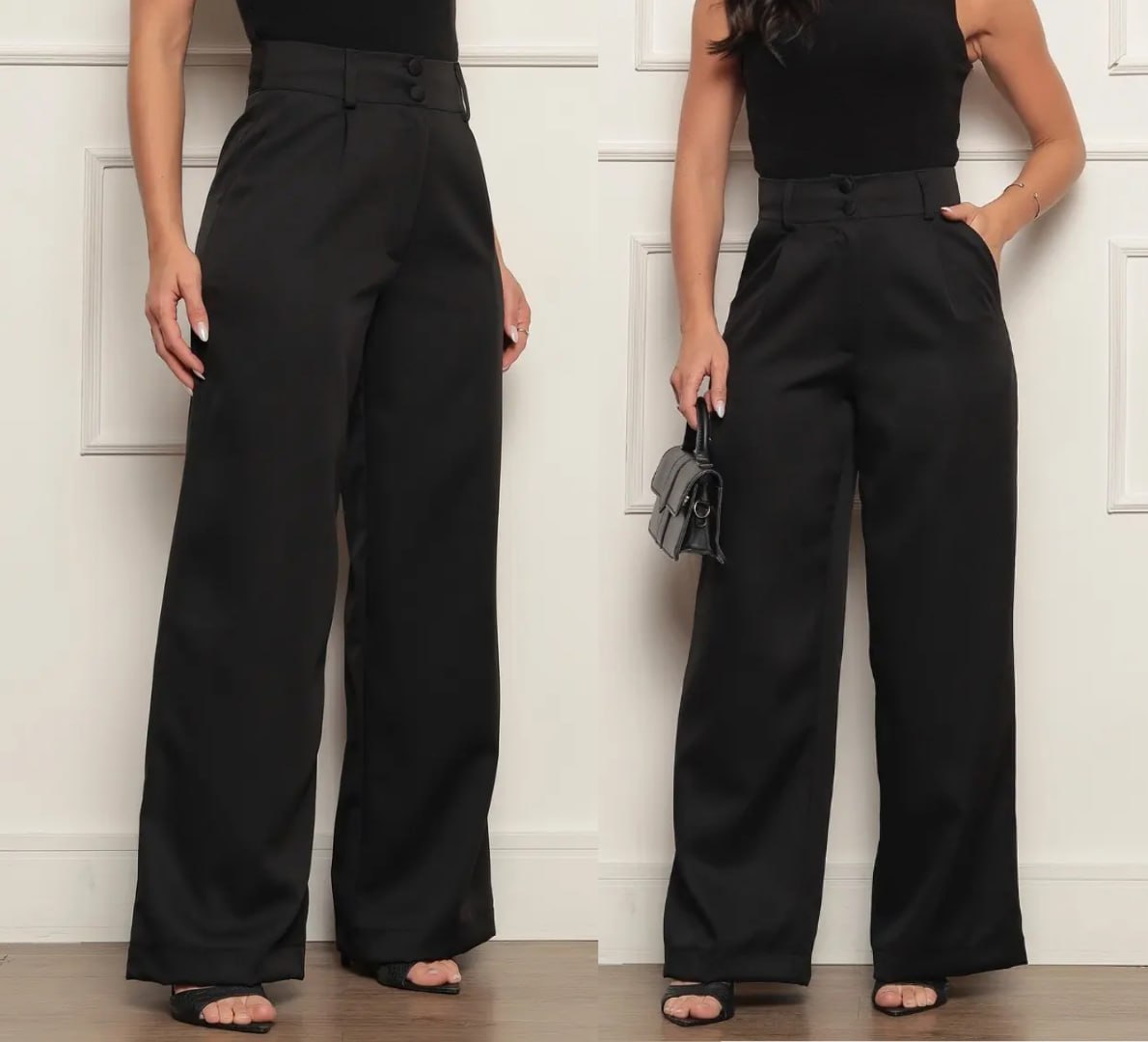 👖 Calça Alfaiataria Wide Leg Cintura Alta