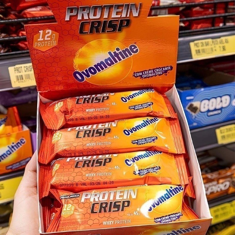 ✅ 12 Unidades Barra de Proteína Integralmédica Crisp Bar Ovomaltine