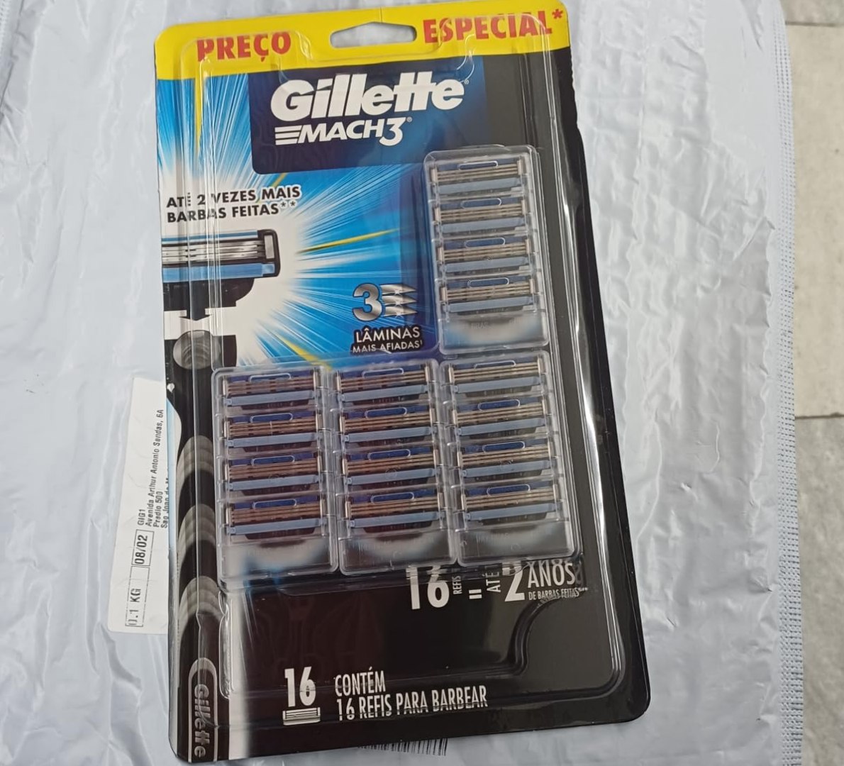 🪒 Gillette Mach3 - Refil Para Barbear 16 Unidades