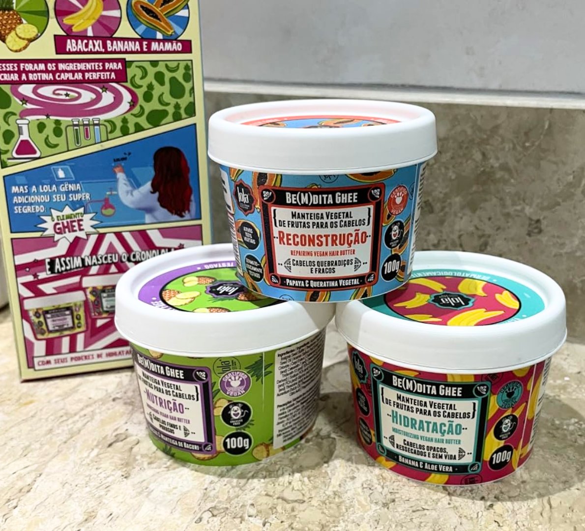 🧴 Kit Cronograma Capilar Be(m) dita Ghee 3 Produtos Lola Cosmetics