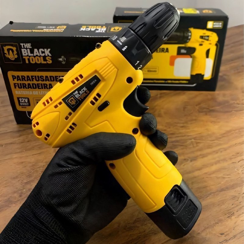 ✅ Parafusadeira Furadeira The Black Tools TB12A 3/8 a Bateria 60Hz