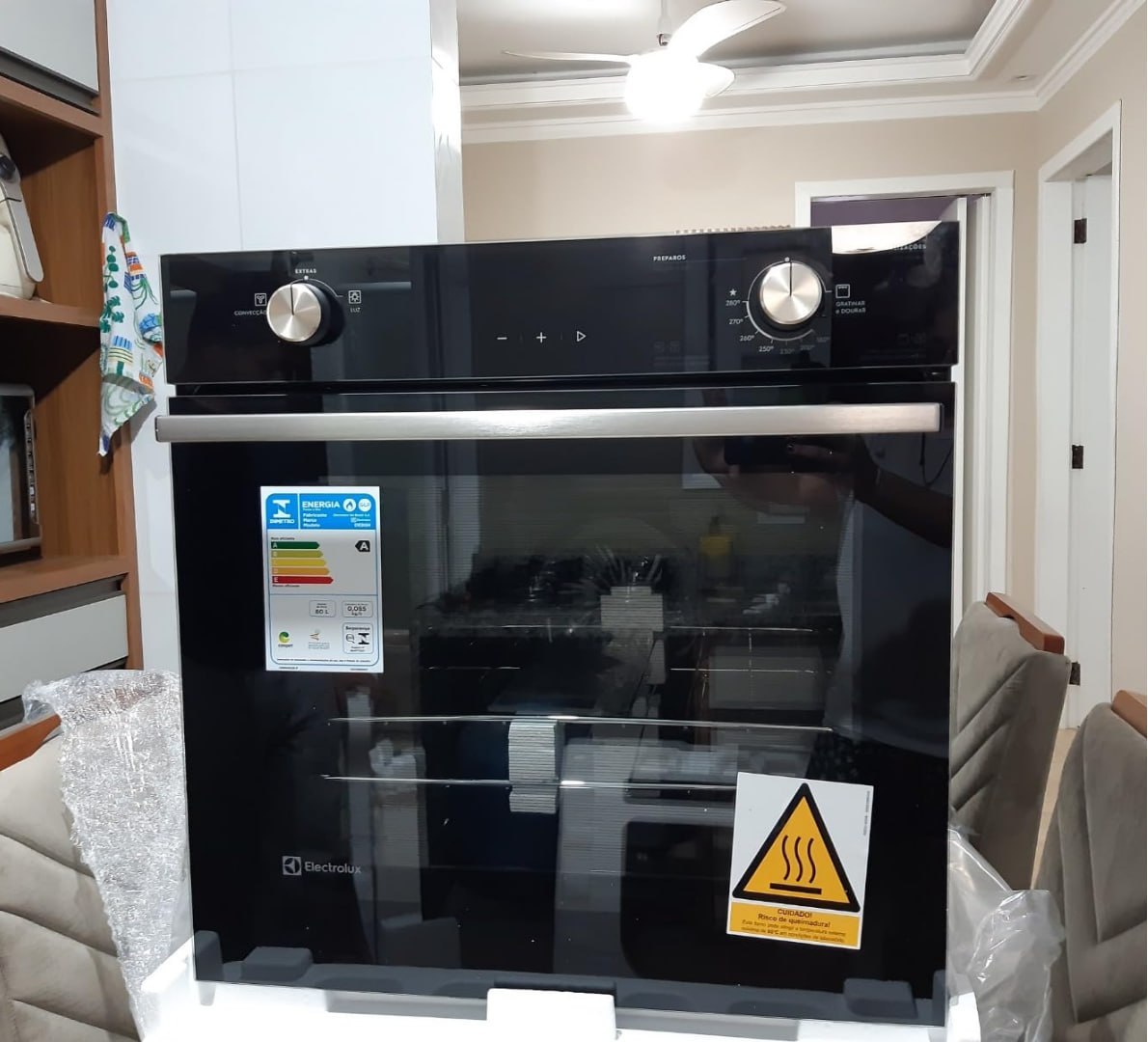 ✅ Forno de Embutir Electrolux a Gás 80L Efficient com PerfectCook360 220v