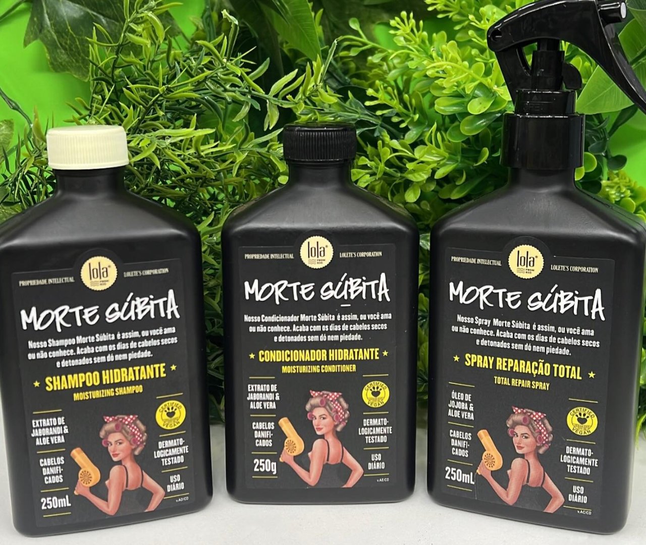 🧴 Kit Morte Súbita (Shampoo + Condicionador + Spray Reparação) Lola From Rio