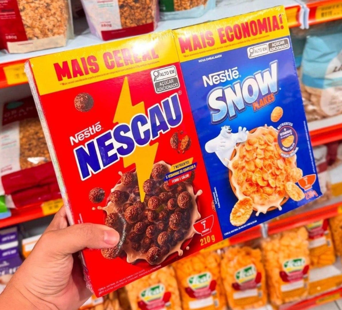 š„£ Kit Cereal Matinal Chocolate Nescau 210g + Snow Flakes 230g