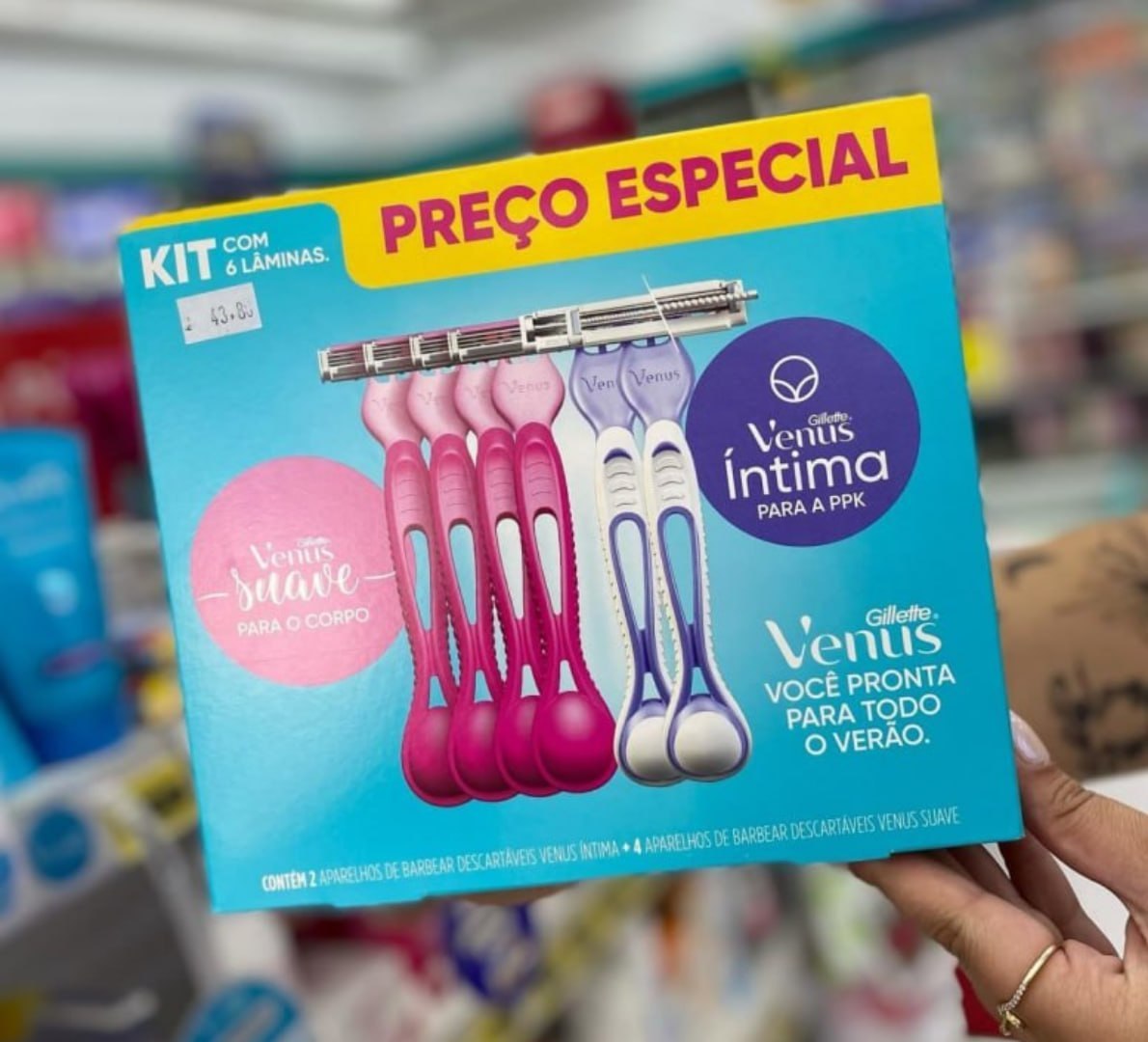 🪒 Kit Aparelho de Depilação Gillette 4 Un. Venus Suave + 2 Un. Venus Íntima