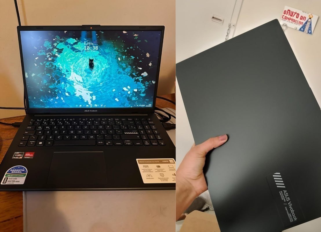 💻 Notebook ASUS VivoBook Go 15, AMD RYZEN 5 7520U, 8GB, 256GB SSD, KeepOS, Tela 15,6" FHD