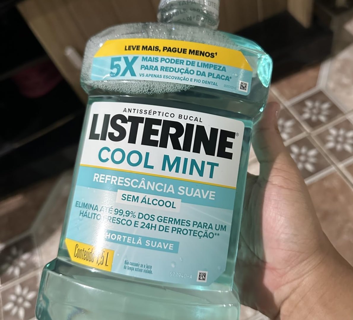 🦷 Listerine Cool Mint Enxaguante Bucal Sem Álcool 500mL
