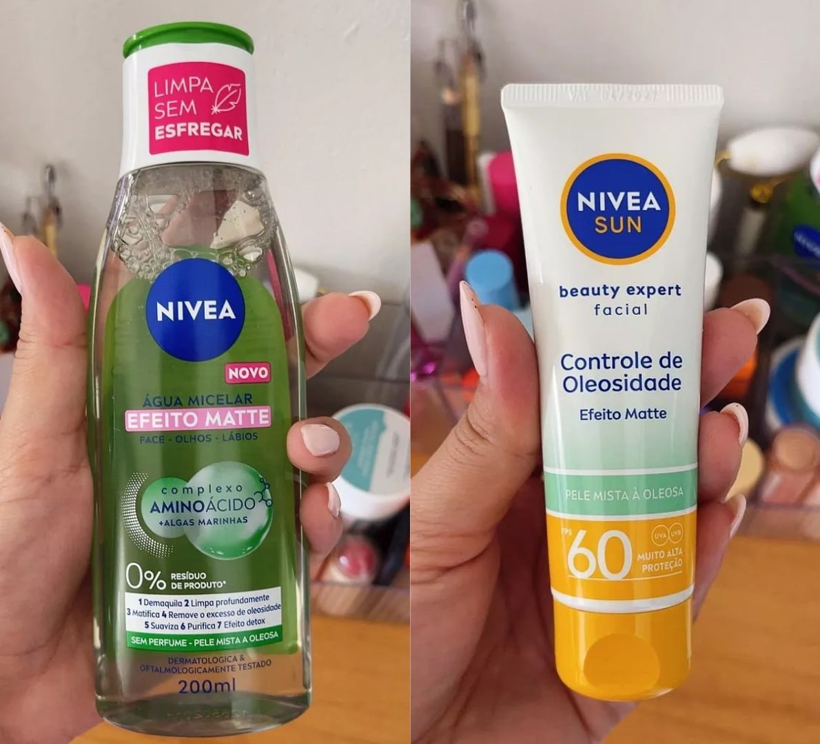 🧴 NIVEA KIT: Água Micelar 200ml + Protetor Solar Facial Controle de Oleosidade FPS60