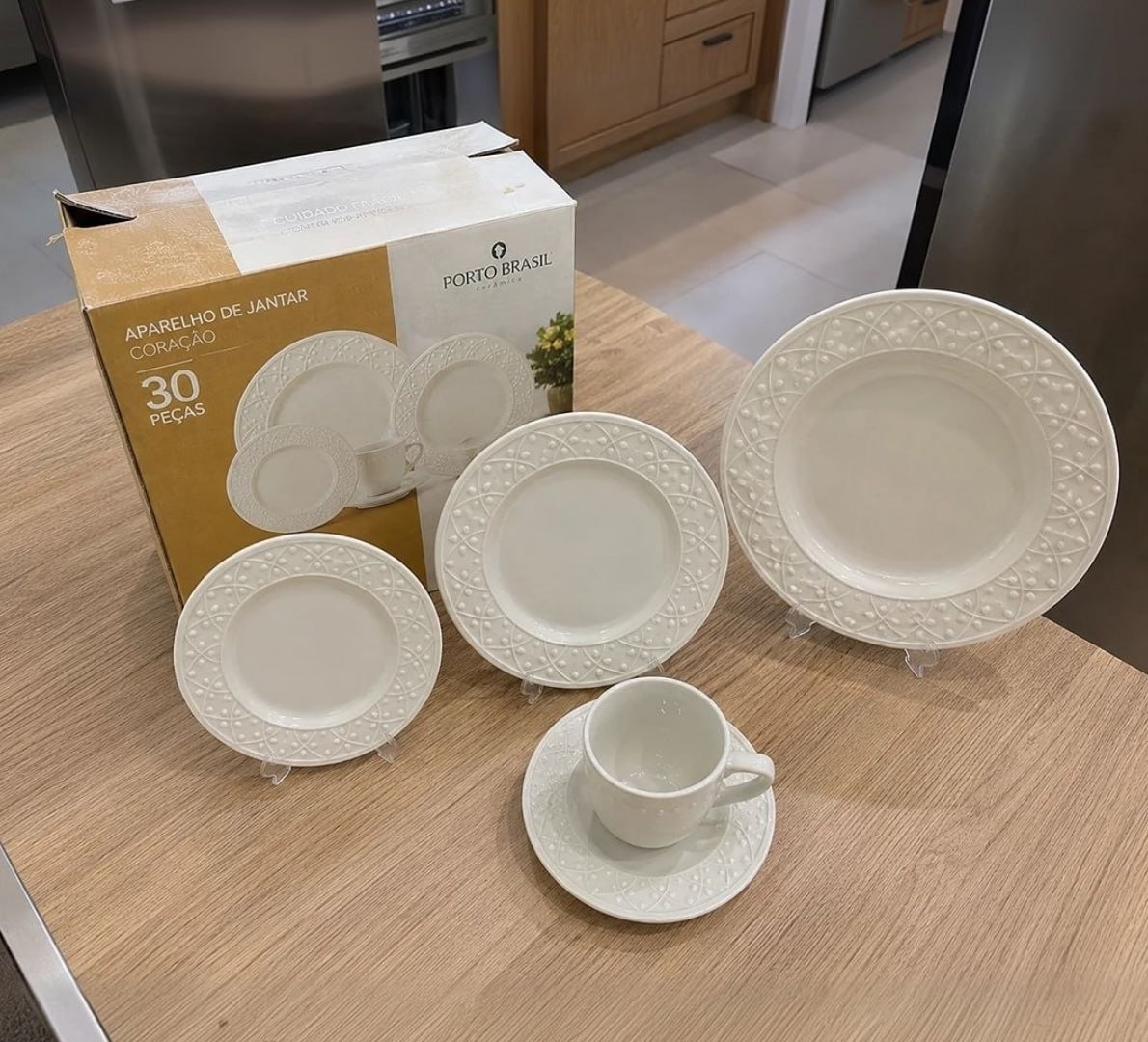 🍽 Aparelho De Jantar E Chá 30 Peças Mendi Marfim Oxford