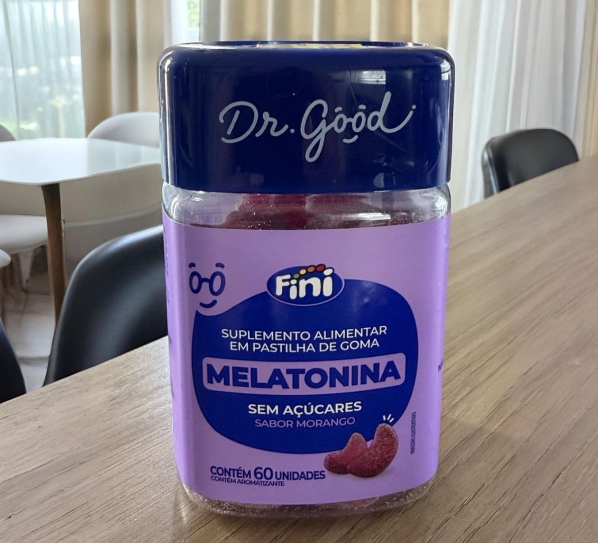 💤 Melatonina Em Gomas Sabor Morango 60 Gomas - Fini Dr Good