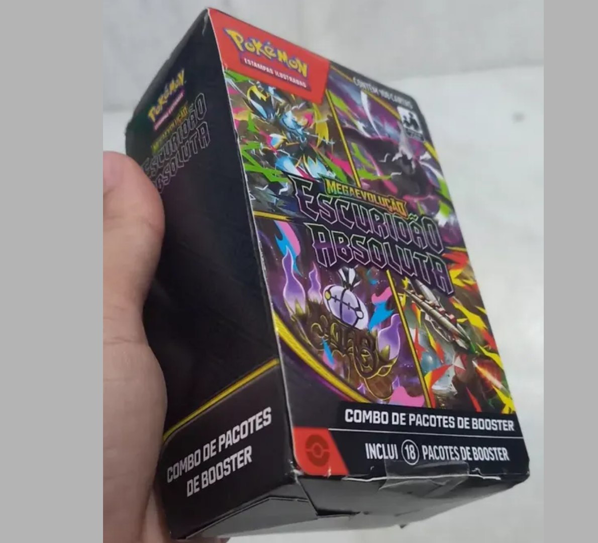 ✅ Combo de Booster Pokémon ME05 Escuridão Absoluta - 108 cartas