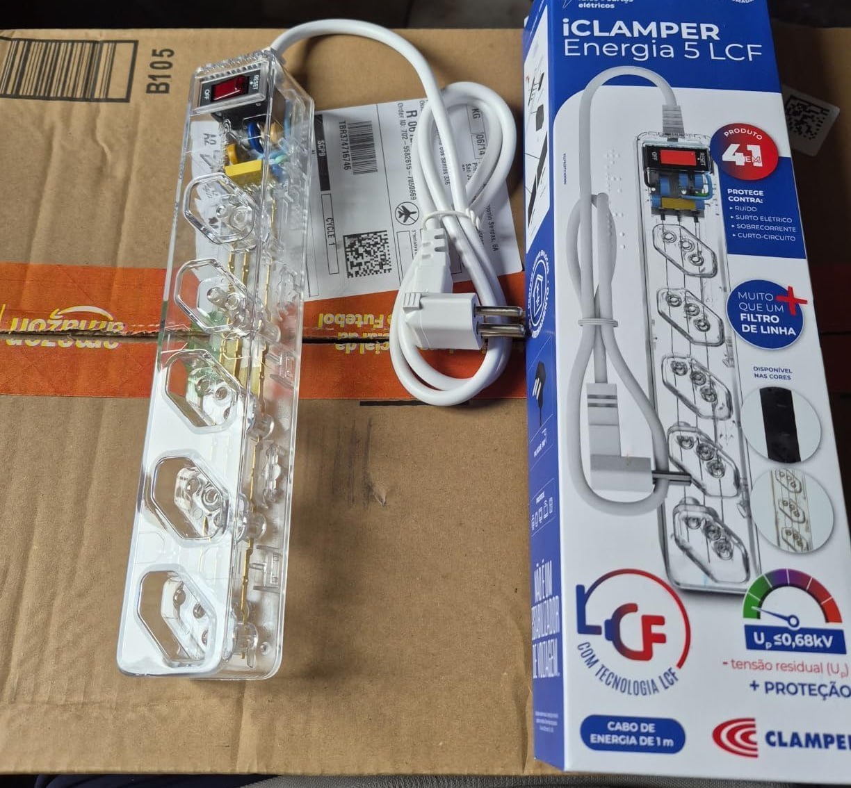🔌 Filtro de Linha Energia 5 Tomadas iClamper