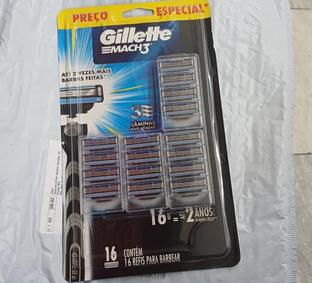 🪒 Gillette Mach3 - Refil Para Barbear 16 Unidades
