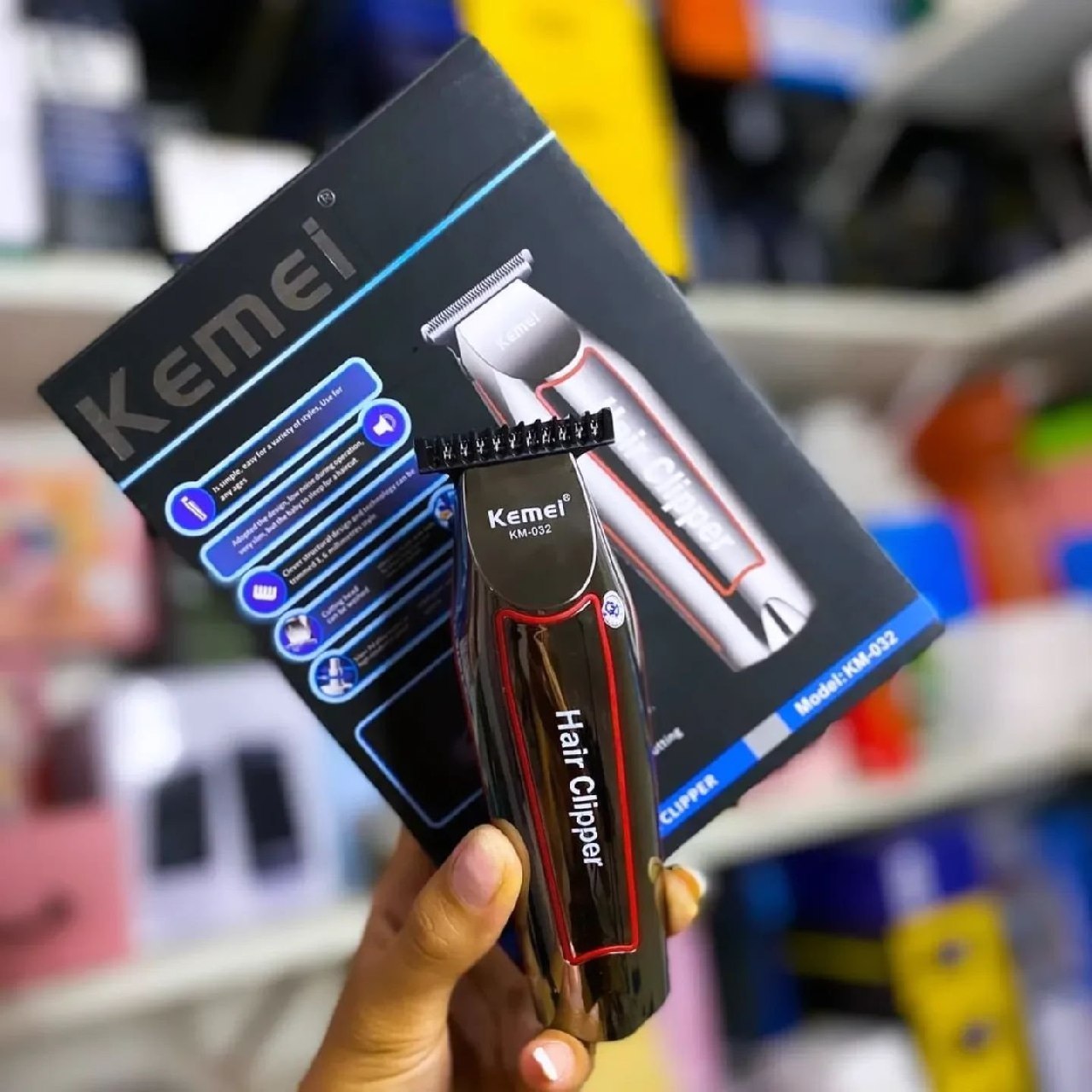 ✅ Maquina De Cabelo E Barba Profissional Kemei 032