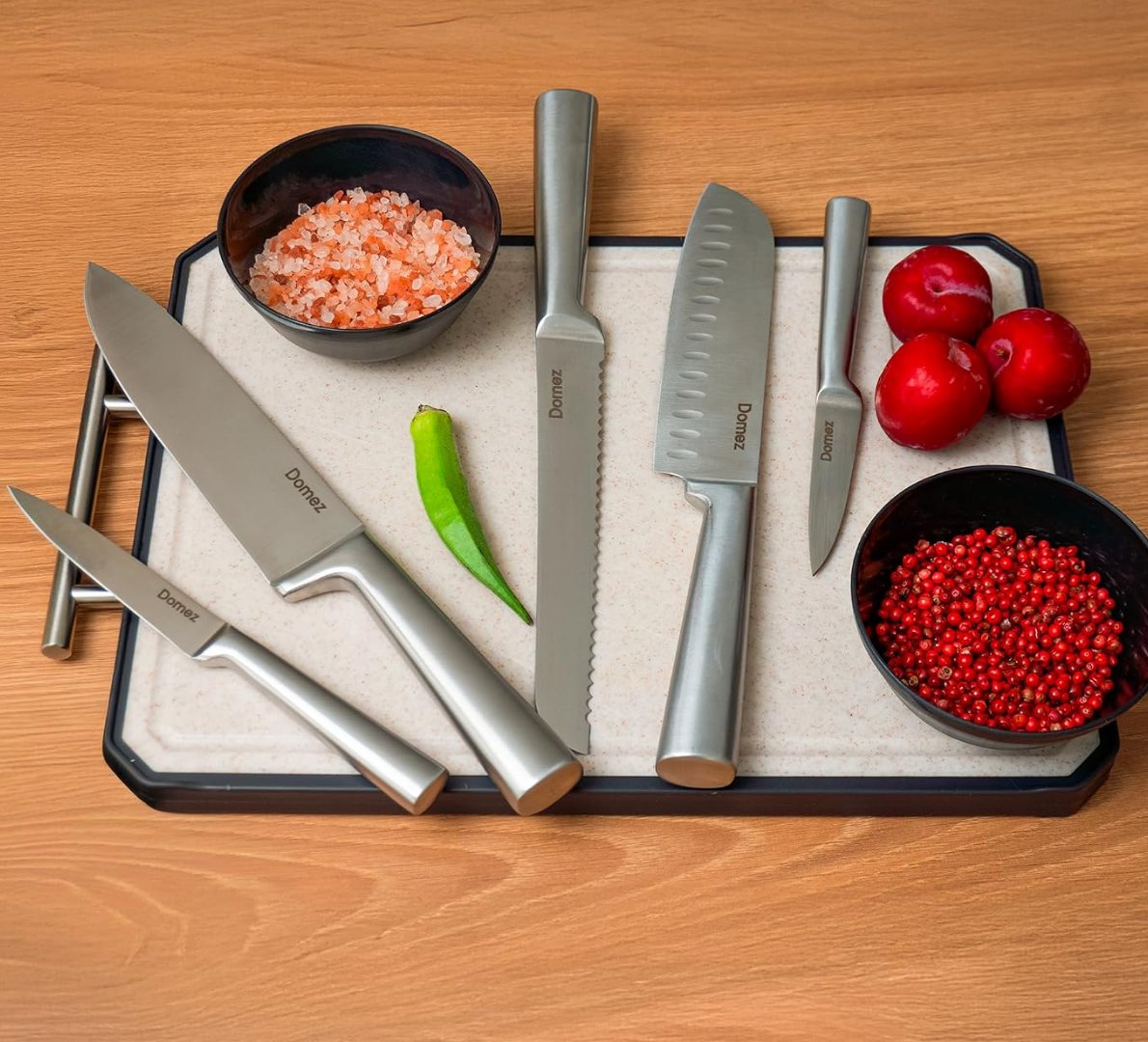 🔪 Jogo De Facas Cozinha Domez Inox 5 Peças