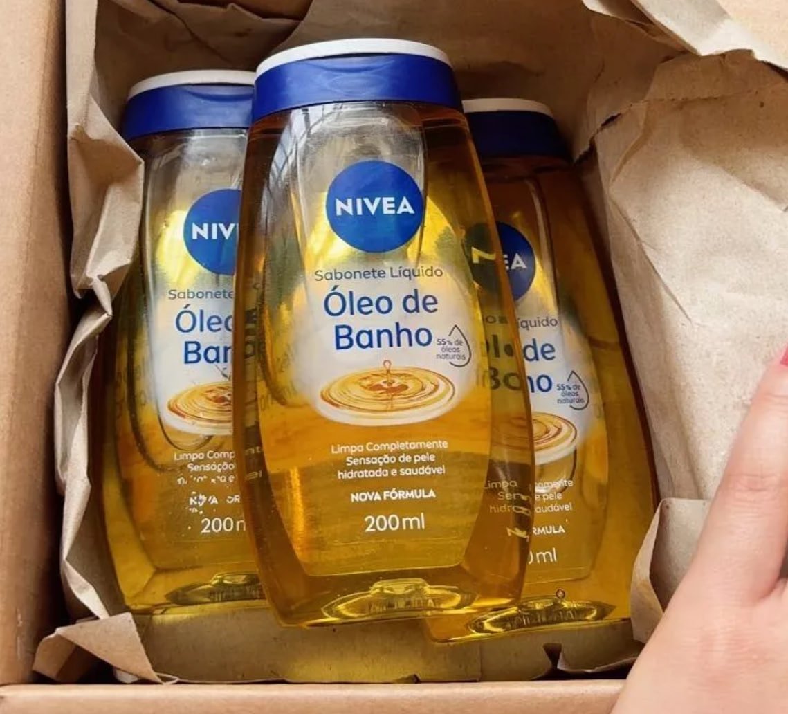 🫧 Sabonete Nivea Líquido Óleo de Banho 200ml - 3 unidades