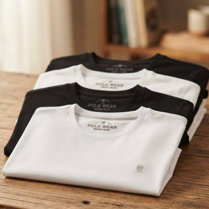 👕 Kit 4 Camisetas Masculinas Polo Wear Sortido