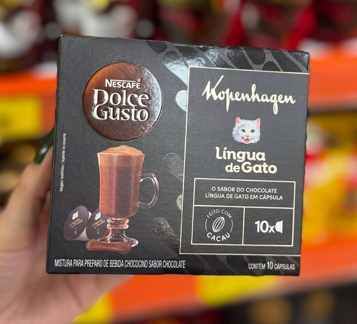 ☕️ NESCAFÉ DOLCE GUSTO Chococcino Lingua de Gato Kopenhagen - 10 CÁPSULAS