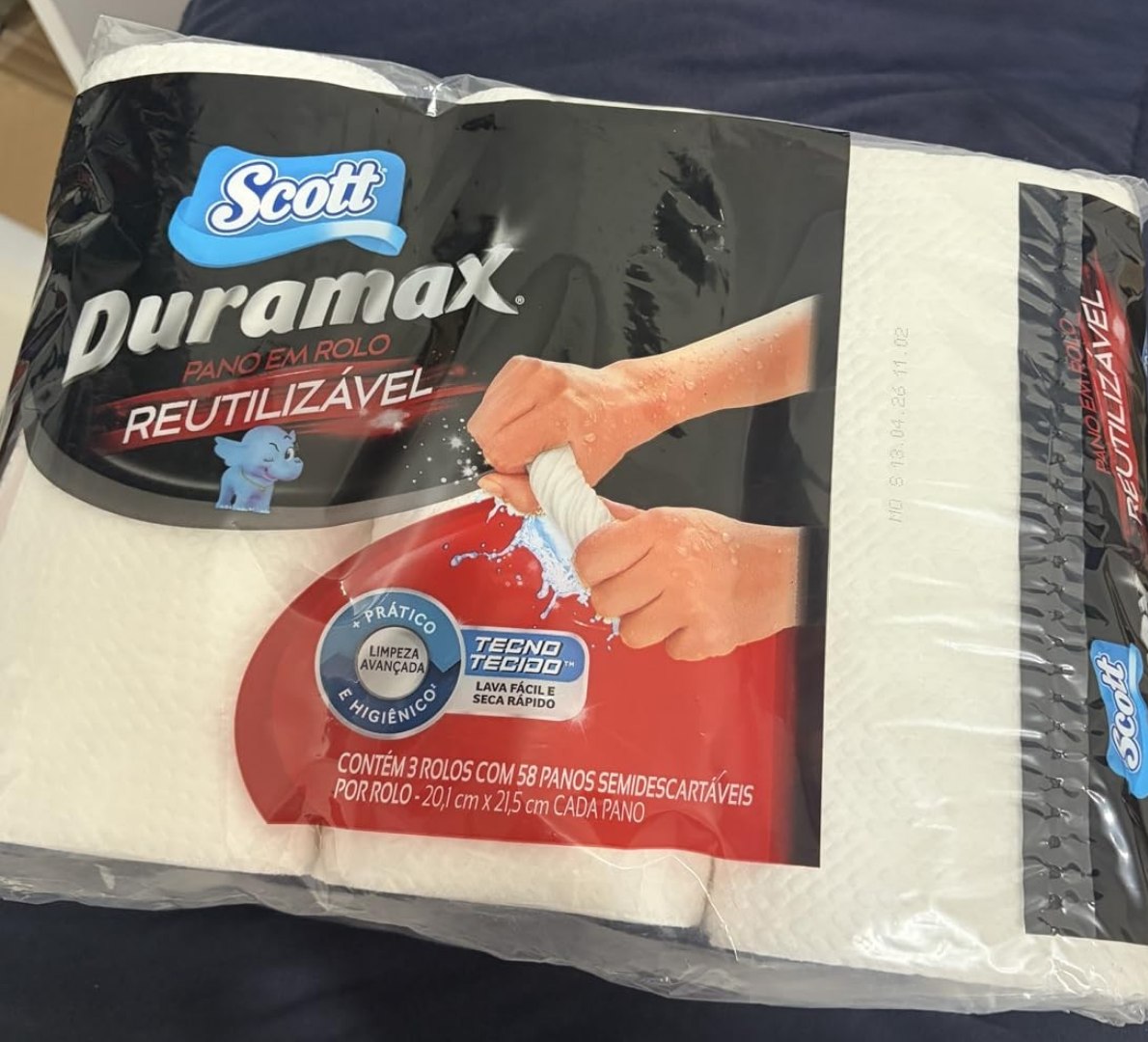 ✅ Scott Duramax Pano Reutilizável em Rolo, 174 Folhas (3 Unidades de 58 Folhas)