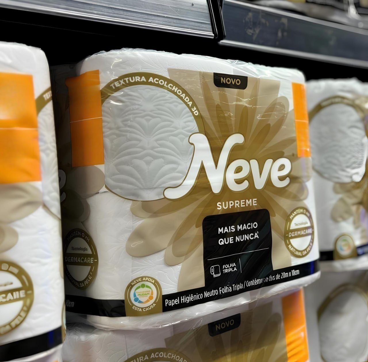 🧻 Neve Papel Higiênico Supreme Folha Tripla, 20m, 24 rolos