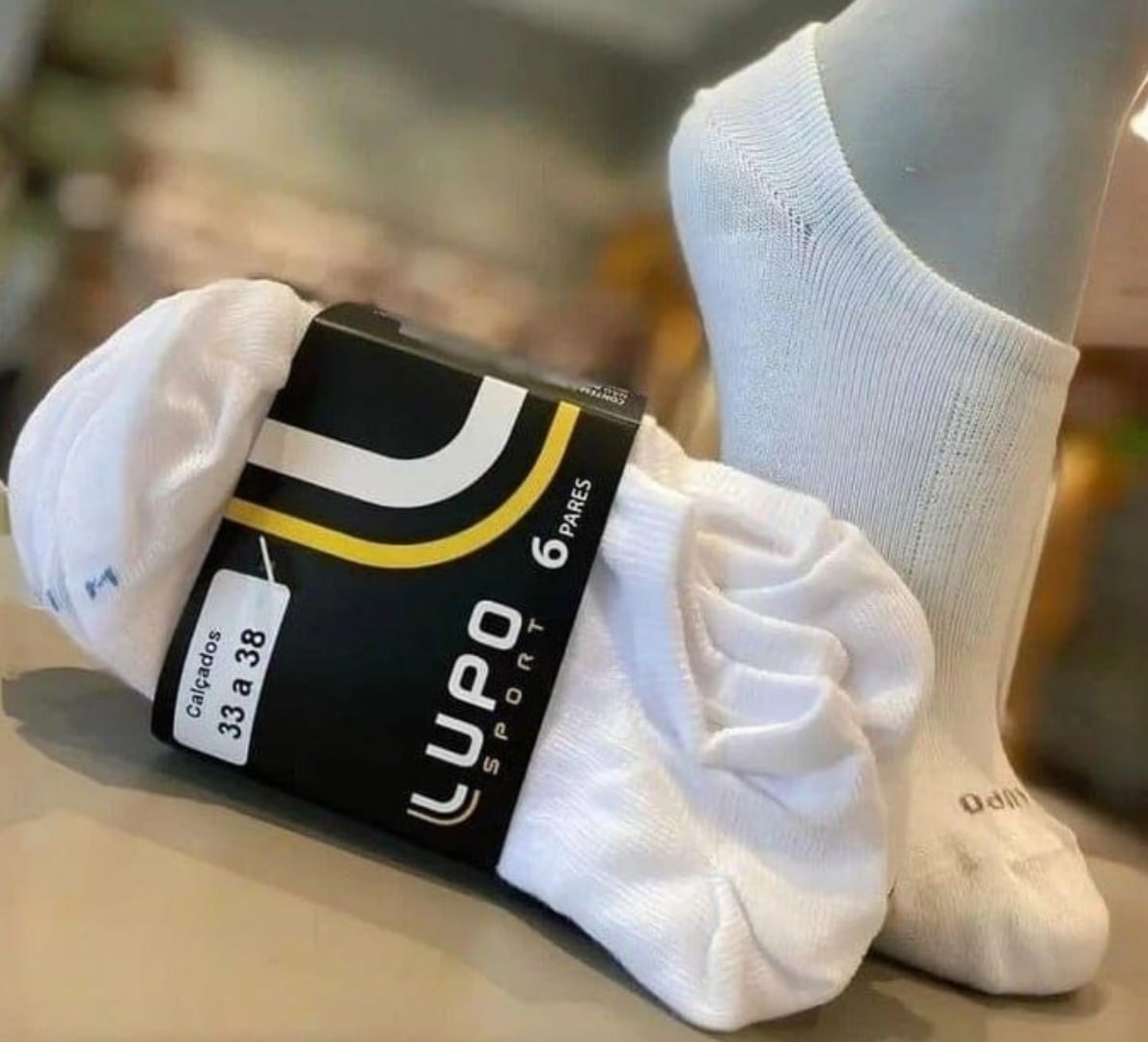 🧦 Kit com 6 Pares Meias Lupo Invisível Soquete