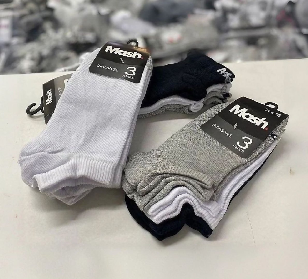 🧦 Kit 10 Pares Meia Invisível Mash (Em cores)