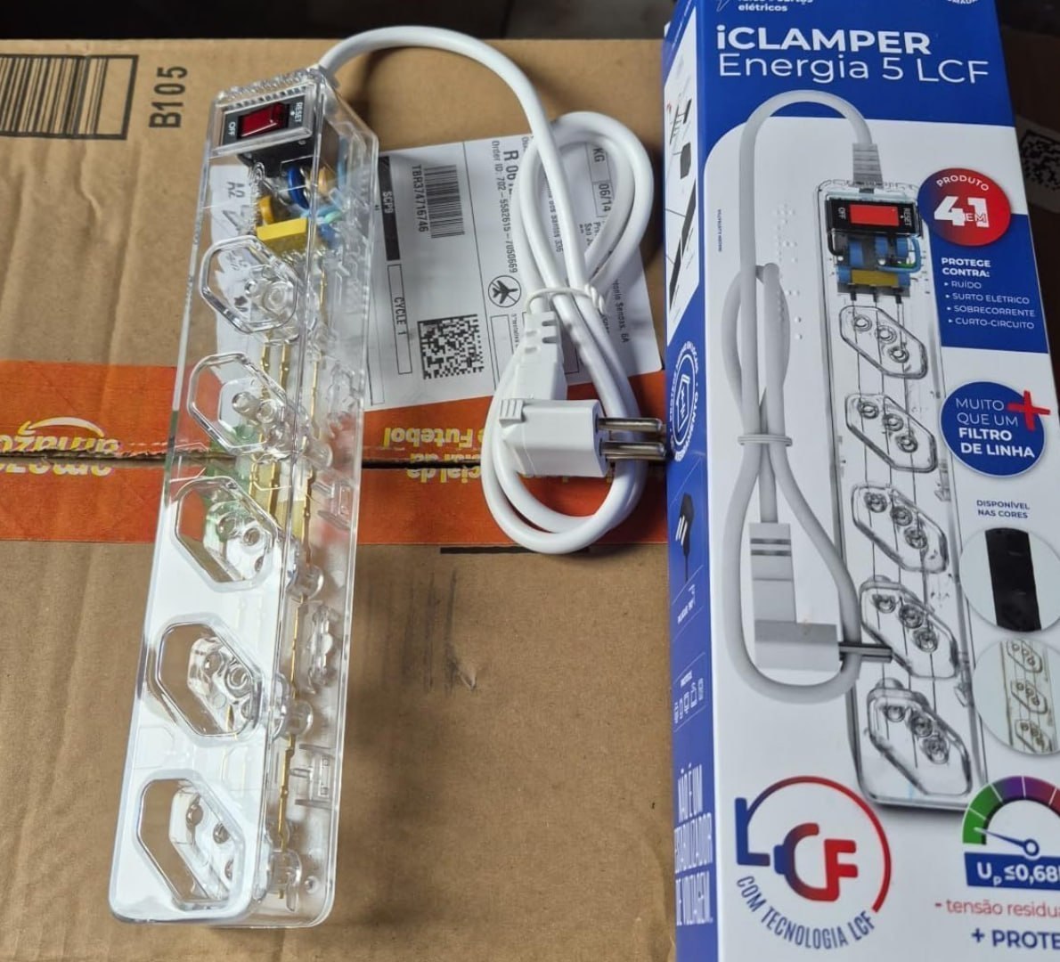 🔌 Filtro de Linha iClamper Energia 5 Tomadas com DPS