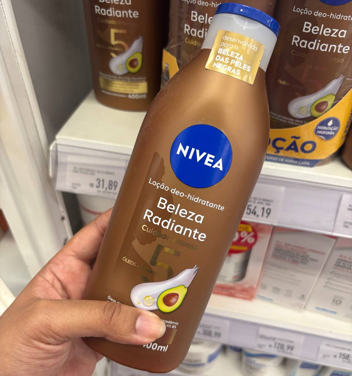 🧴 NIVEA Hidratante Desodorante Beleza Radiante Cuidado Intenso 400ml