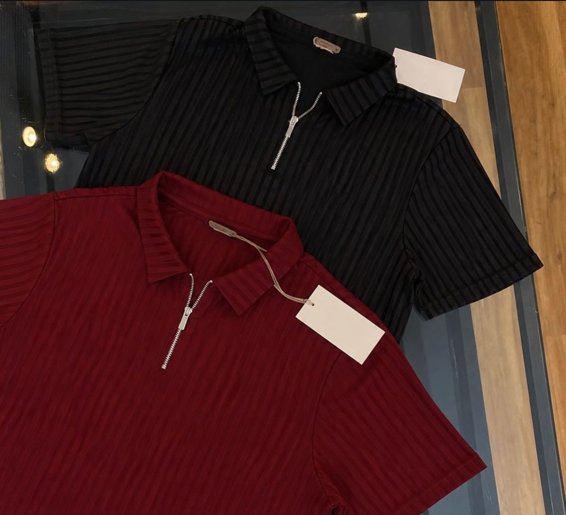 👕 Kit 2 Camiseta Polo Manga Curta C/ Ziper