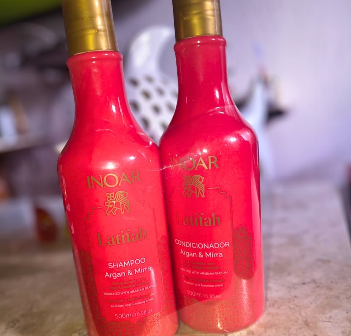 🧴 Kit Latifah Shampoo e Condicionador Argan e Mirra 500ml cada