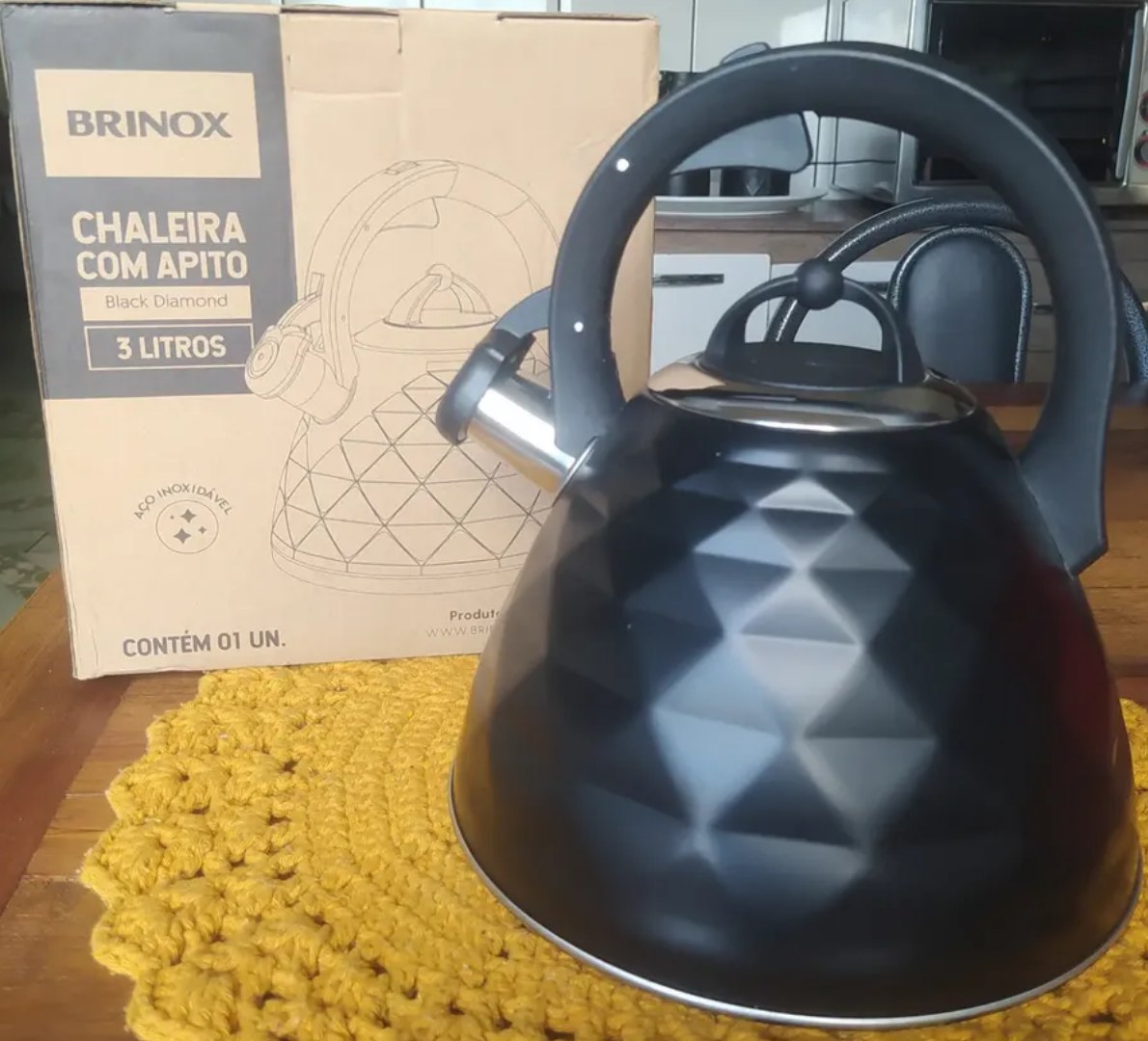 ✅ Chaleira de Inox Brinox 3L Black Diamond