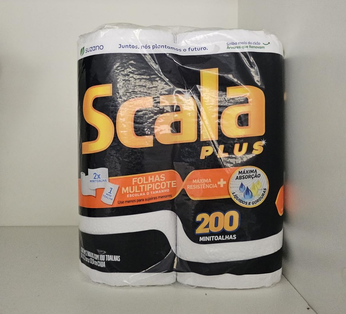 ✅ Scala Plus Papel Toalha Multipicote, 200 Toalhas (2 Rolos de 100 Toalhas Cada)