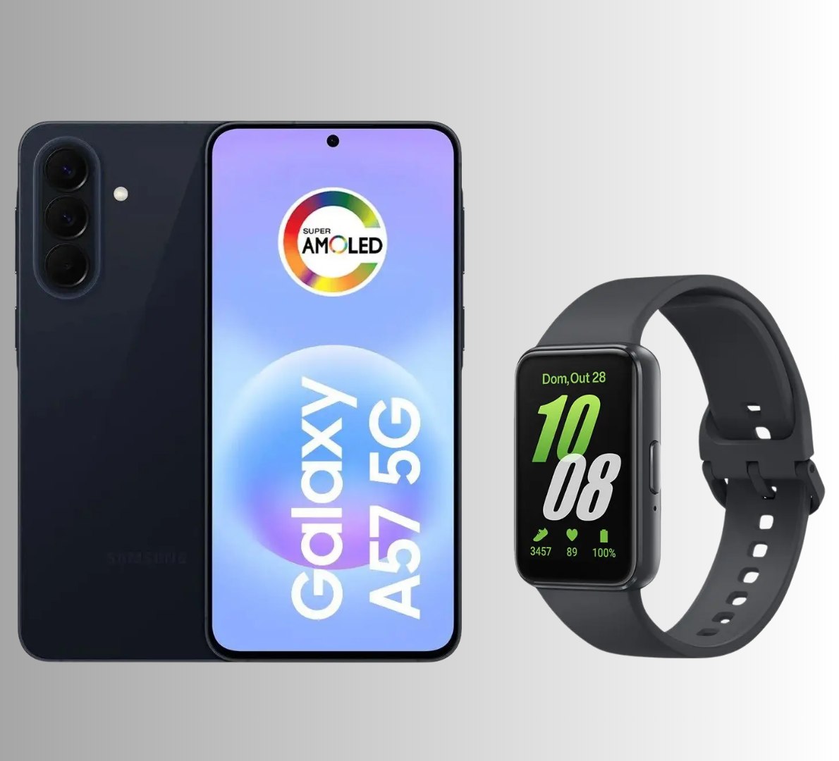 ✅ Smartphone Samsung Galaxy A57 128GB Azul Escuro - 5G + Smartband Samsung Galaxy Fit3 Grafite