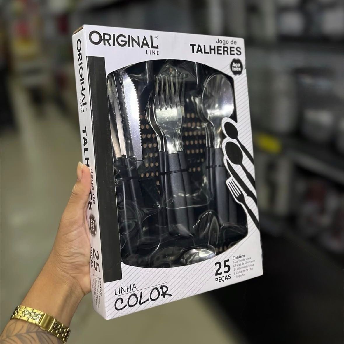 🍴 Kit Talheres 25 Peças com Porta Talher
