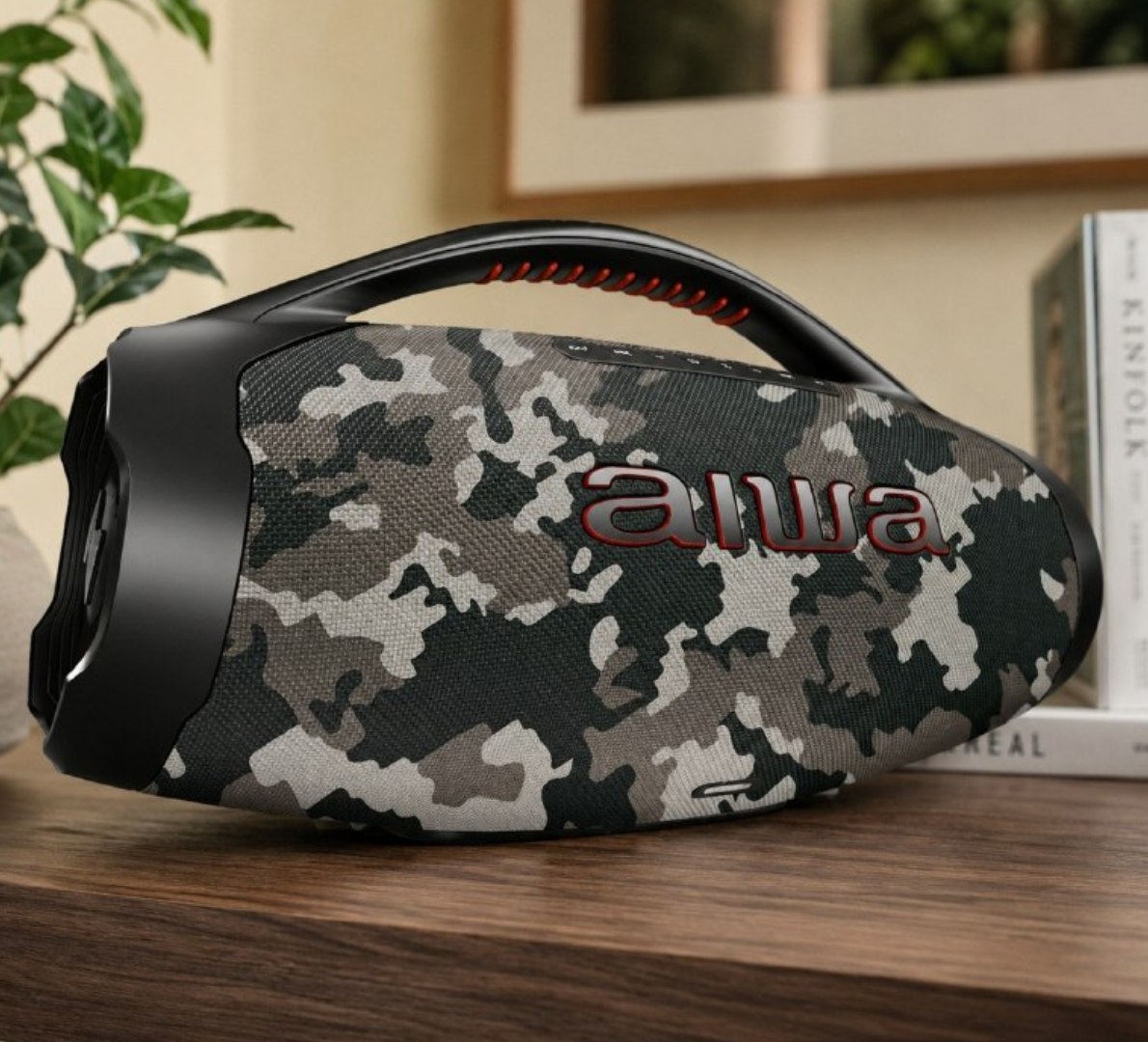 🔊 Caixa de Som Boombox Plus AIWA BBS-01-BG 200W Bluetooth 30H IP66 USB - Cinza