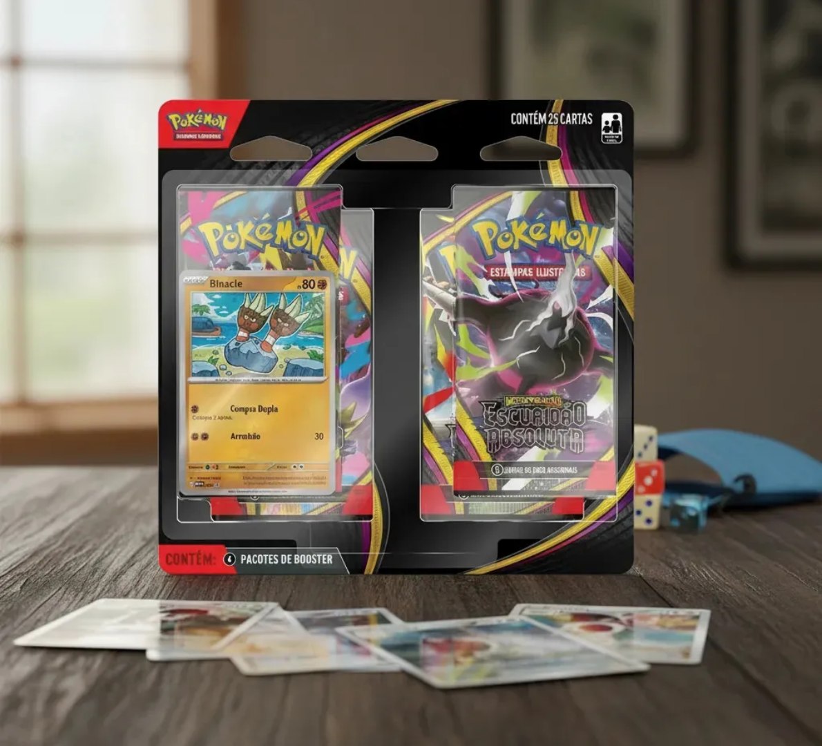 ✅ Blister Quadrúplo Pokémon ME05 Escuridão Absoluta - 25 cartas