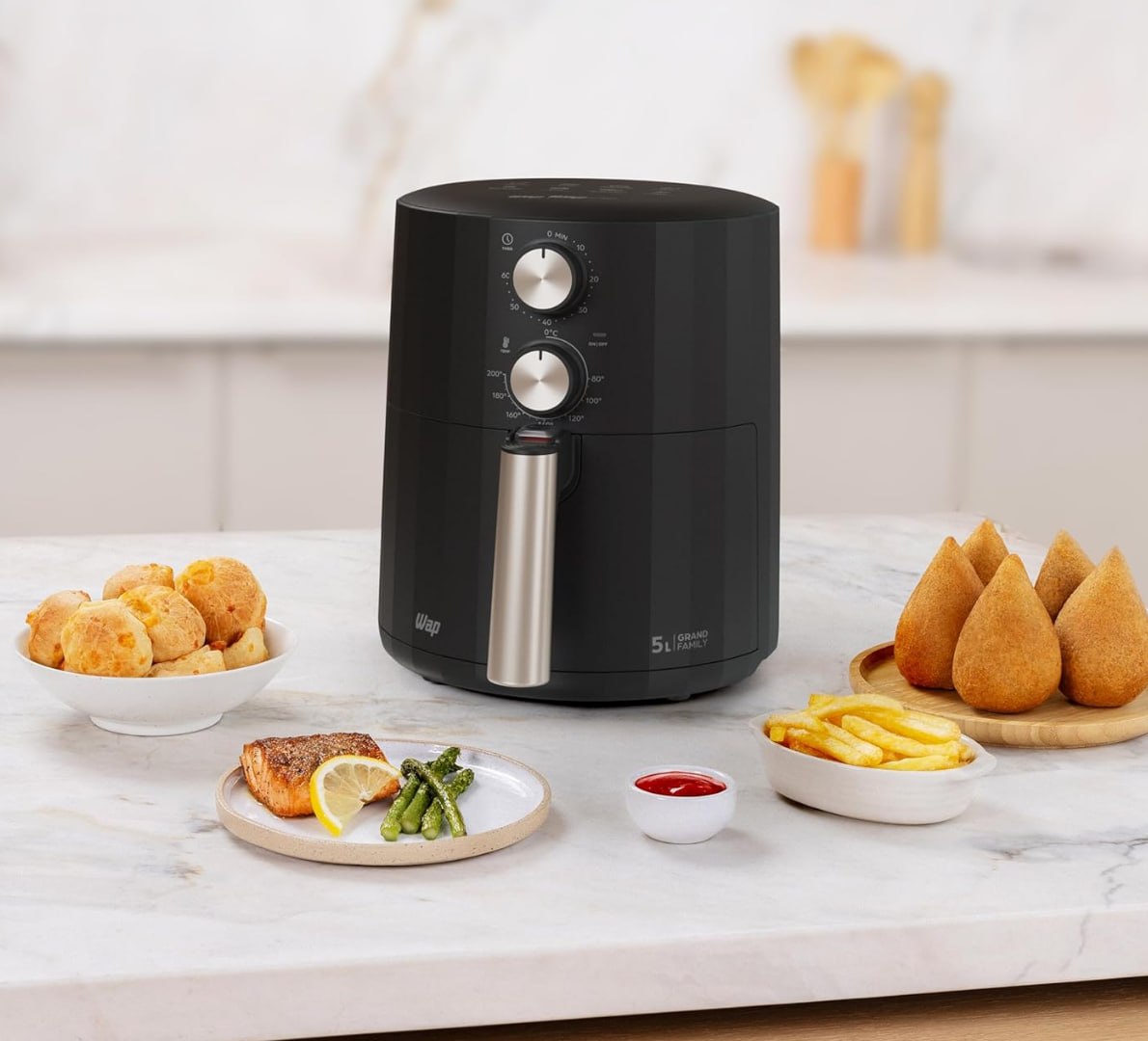 ✅ WAP Fritadeira Elétrica Air Fryer GRAND FAMILY 5 L, 1500W 220V