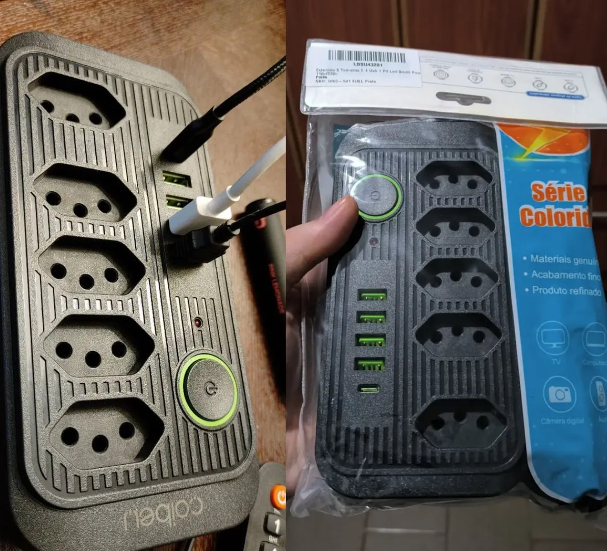 🔌 Extensão Coibeu Tomadas + Usb Bivolt